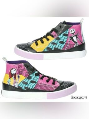 Sz 7 Women's Disney Nightmare Before Christmas High Top Lace Up sneaker